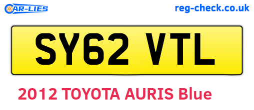 SY62VTL are the vehicle registration plates.