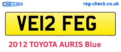 VE12FEG are the vehicle registration plates.
