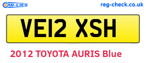 VE12XSH are the vehicle registration plates.