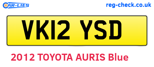VK12YSD are the vehicle registration plates.