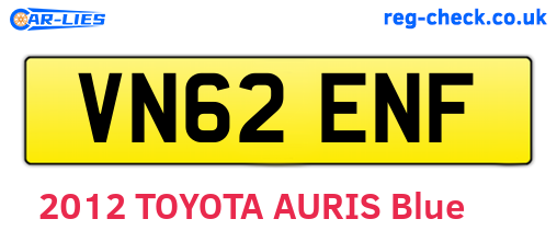 VN62ENF are the vehicle registration plates.