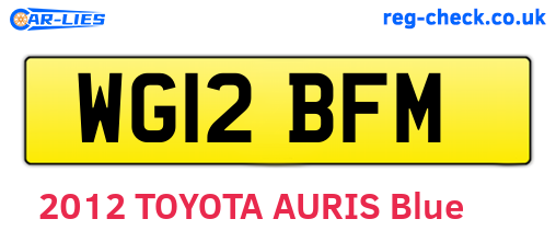 WG12BFM are the vehicle registration plates.