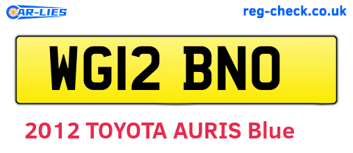 WG12BNO are the vehicle registration plates.