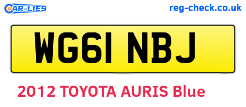 WG61NBJ are the vehicle registration plates.