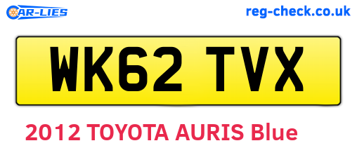 WK62TVX are the vehicle registration plates.