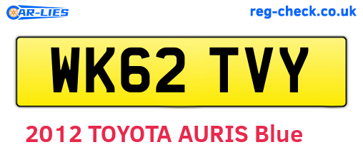 WK62TVY are the vehicle registration plates.