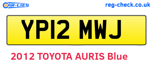 YP12MWJ are the vehicle registration plates.