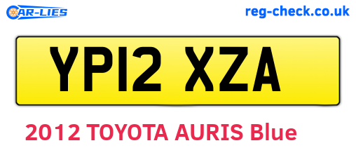 YP12XZA are the vehicle registration plates.