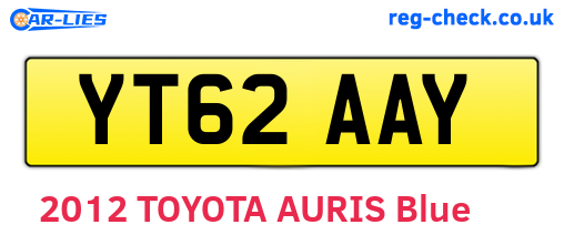 YT62AAY are the vehicle registration plates.