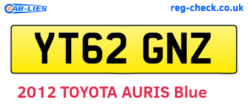 YT62GNZ are the vehicle registration plates.