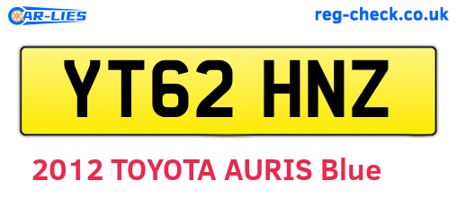 YT62HNZ are the vehicle registration plates.