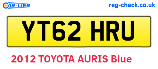 YT62HRU are the vehicle registration plates.