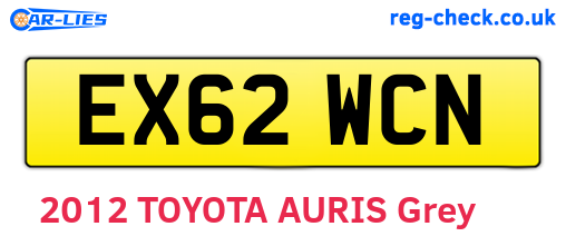 EX62WCN are the vehicle registration plates.