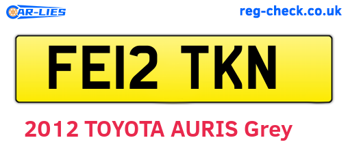 FE12TKN are the vehicle registration plates.