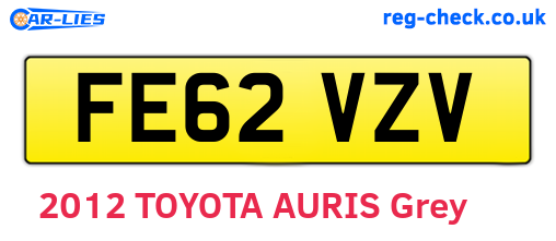 FE62VZV are the vehicle registration plates.