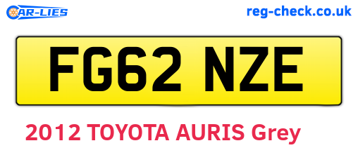FG62NZE are the vehicle registration plates.