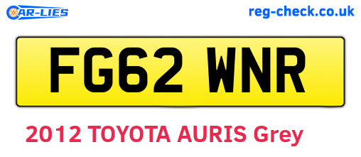 FG62WNR are the vehicle registration plates.