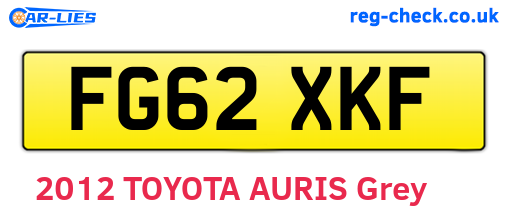 FG62XKF are the vehicle registration plates.