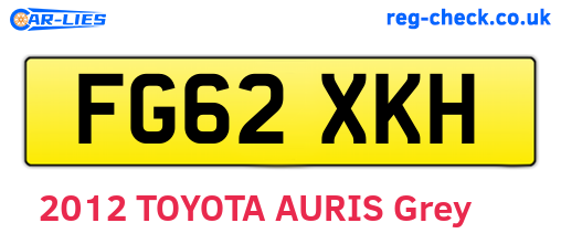 FG62XKH are the vehicle registration plates.