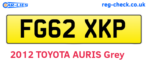 FG62XKP are the vehicle registration plates.