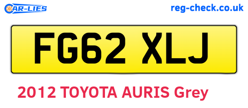 FG62XLJ are the vehicle registration plates.