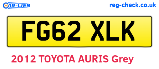 FG62XLK are the vehicle registration plates.