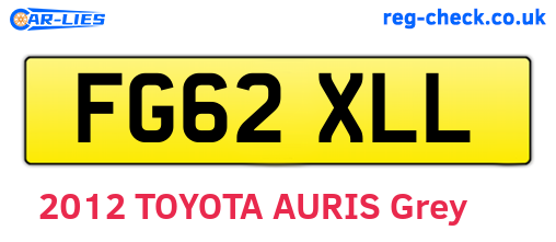FG62XLL are the vehicle registration plates.