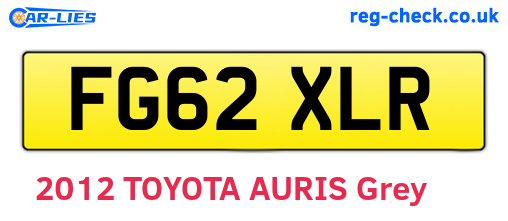FG62XLR are the vehicle registration plates.