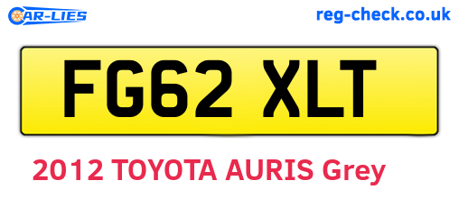 FG62XLT are the vehicle registration plates.