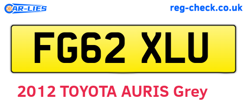FG62XLU are the vehicle registration plates.