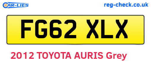 FG62XLX are the vehicle registration plates.