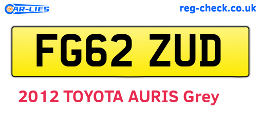 FG62ZUD are the vehicle registration plates.