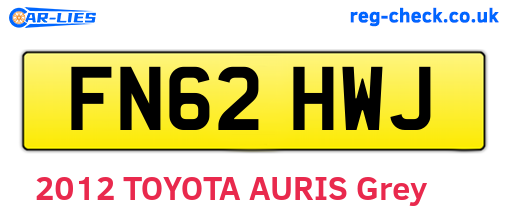 FN62HWJ are the vehicle registration plates.