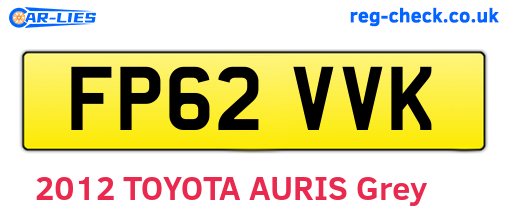 FP62VVK are the vehicle registration plates.