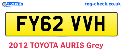 FY62VVH are the vehicle registration plates.