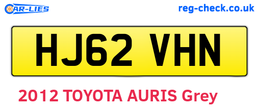 HJ62VHN are the vehicle registration plates.