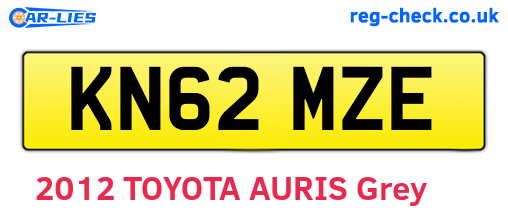 KN62MZE are the vehicle registration plates.