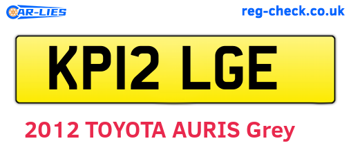 KP12LGE are the vehicle registration plates.