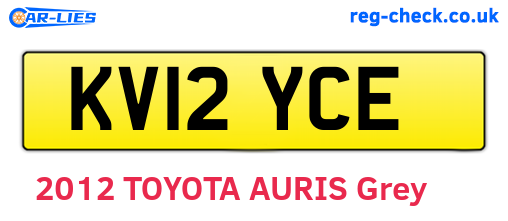 KV12YCE are the vehicle registration plates.