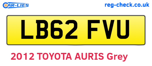 LB62FVU are the vehicle registration plates.