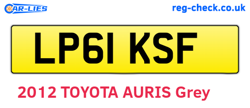 LP61KSF are the vehicle registration plates.