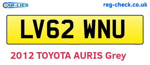 LV62WNU are the vehicle registration plates.