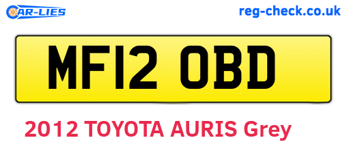 MF12OBD are the vehicle registration plates.
