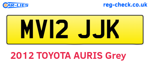 MV12JJK are the vehicle registration plates.