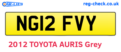 NG12FVY are the vehicle registration plates.