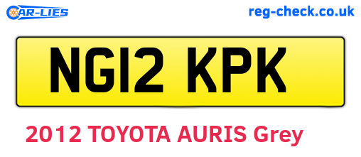 NG12KPK are the vehicle registration plates.