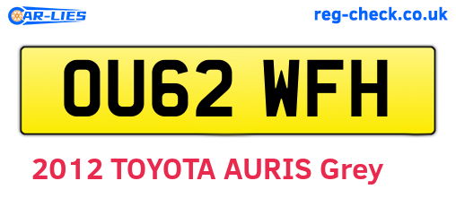 OU62WFH are the vehicle registration plates.