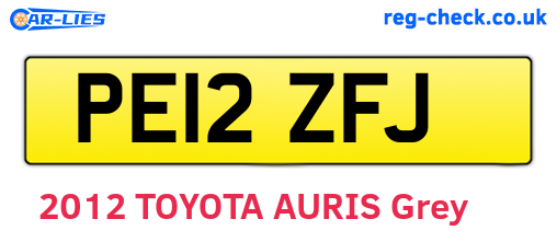 PE12ZFJ are the vehicle registration plates.