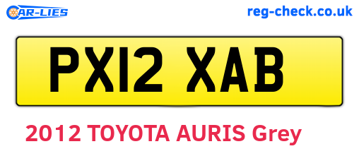 PX12XAB are the vehicle registration plates.