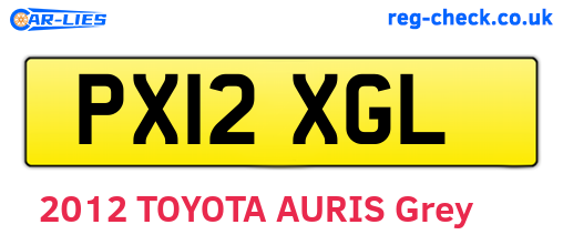 PX12XGL are the vehicle registration plates.